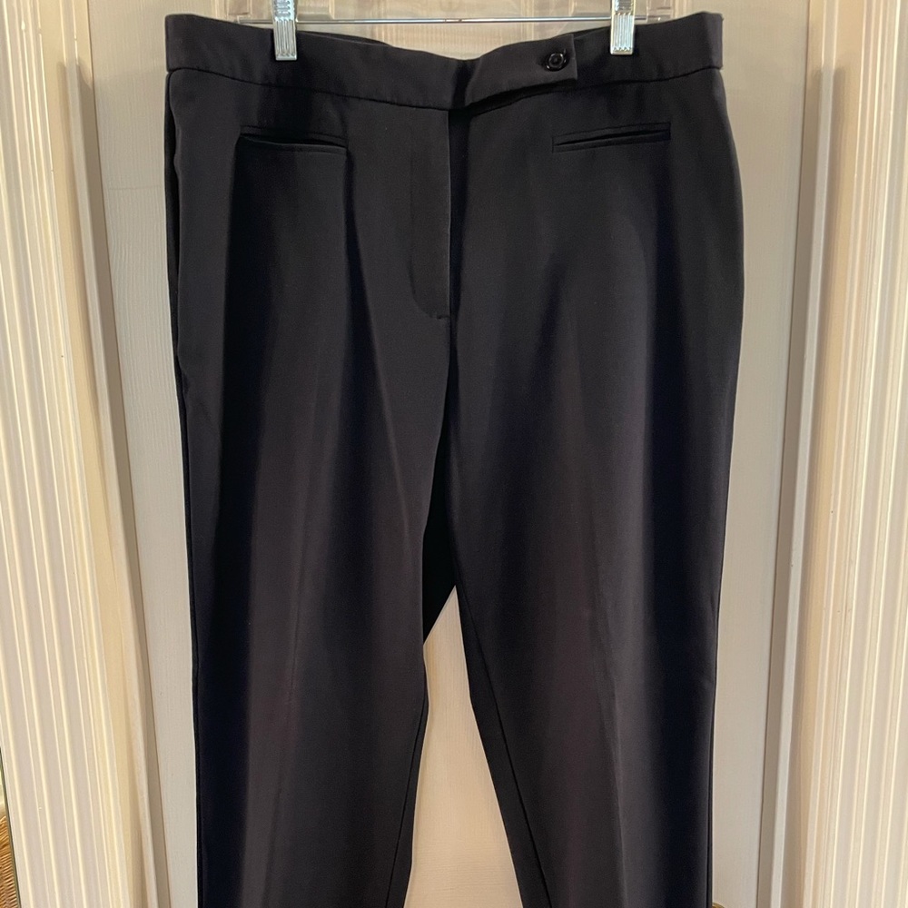 Navy blue dress pants with tummy control panel